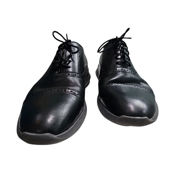 Johnston & Murphy Men’s 9.5M Black Leather Oxford Dress Shoes Classic Preppy - Picture 3 of 8